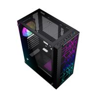 Gembird Fornax 2500 ARGB Gaming ATX computerkast, Midi Tower, backlight, Zwart - thumbnail
