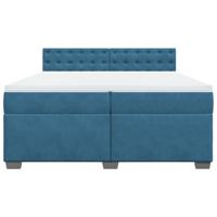 Boxspring met matras fluweel blauw 200x200 cm - thumbnail