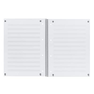 Collegeblok Oxford A4+ muziek 4-gaats 100 pagina's 80gr blauw | 10 stuks