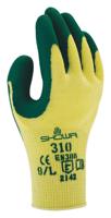 Handschoen Showa 310 grip latex M groen/geel - thumbnail