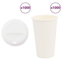 VidaXL Papieren koffiekopjes met deksel 1000 st 16oz 400 ml - thumbnail