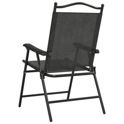 Tuinstoelen 2 st inklapbaar staal en textileen gemleerd grijs - thumbnail