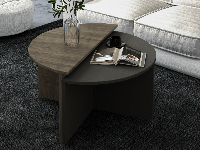 Salontafelset DOLUNE walnoot/antraciet - thumbnail