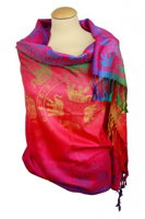 Sjaal Olifantprint Roze - thumbnail