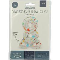 Folat BV Staande folieballon joyful party cijfer 8 -72cm - thumbnail