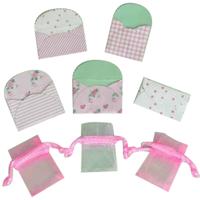 Vaessen Creative • mini envelopes x5 + mini organza bags x3 baby pink - thumbnail