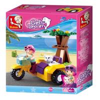 Sluban Motorcycle with Sidecar (Girl's Dream) bouwstenen set - thumbnail