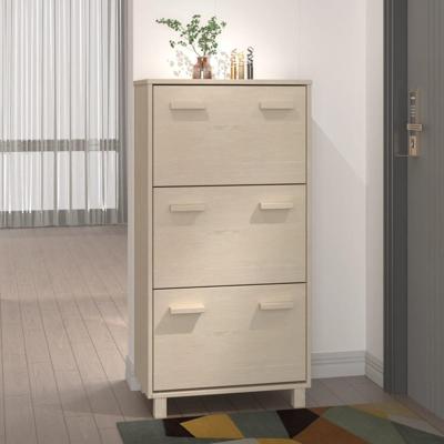 Schoenenkast HAMAR 59,5x35x117 cm grenenhout honingbruin