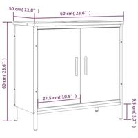 Wastafelkast 60x30x60 cm bewerkt hout sonoma eikenkleurig - thumbnail