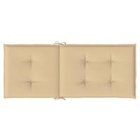 Stoelkussens 6 st hoge rug 120x50x4 cm stof gemleerd beige - thumbnail