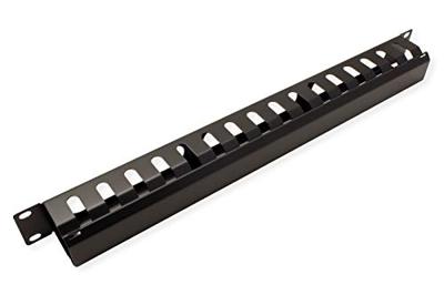 VALUE 19 Frontplaat 1 HE met rangeerkanaal 40 x 40 mm, zwart