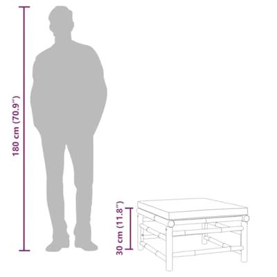 Tuinvoetenbank met kussen bamboe groen