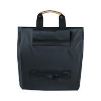 Basil urban dry shopper - waterdichte fietsshopper, vegan leather details, verstelbare sluiting, reflectie, mat zwart - thumbnail