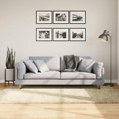 VidaXL Vloerkleed shaggy hoogpolig modern 140x200 cm goudkleurig
