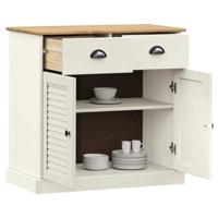 Dressoir met lades VIGO 78x40x75 cm massief grenenhout wit - thumbnail