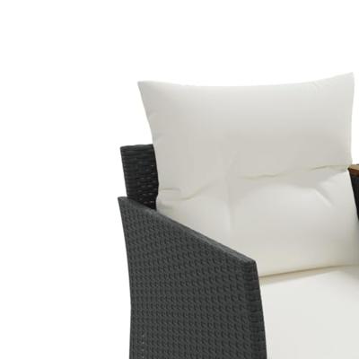 Tuinbank 2-zits met voetenbanken poly rattan zwart Tuinbank 2-zits met voetenbanken poly rattan zwart