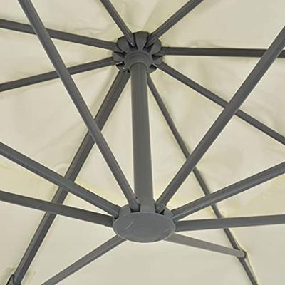 VidaXL Zwevende parasol met aluminium paal 400x300 cm zand