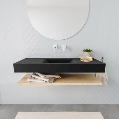 Aqua Splash Badkamermeubel AQS Ibiza 120 cm met Washed Oak Planchet Solid Surface Wastafel Mat Zwart - Badmeubel Ibiza 120 cm Washed Oak Planchet Aqua Splash Badkamermeubel AQS Ibiza 120 cm met Washed Oak Planchet Solid Surface Wastafel Mat Zwart - Badmeubel Ibiza 120 cm Washed Oak Planchet