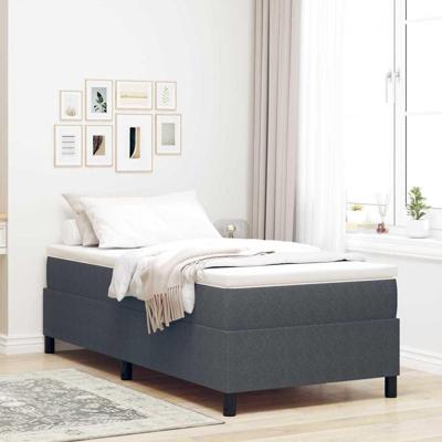 Boxspring bed Donkergrijs 90 x 190 cm Katoenen stof