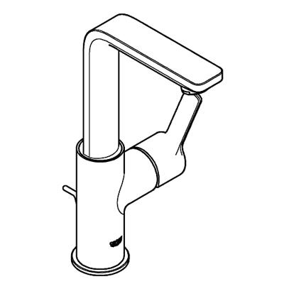 GROHE Lineare New waterbesparende wastafelkraan L-size met waste met draaibare gegoten uitloop supersteel 23296DC1
