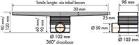 Easy Drain Tegeldrain tegelgoot met zijuitloop 9.8x100cm 50mm RVS edt1000 - thumbnail