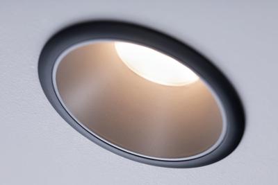 Paulmann 93408 Cole Coin Inbouwlamp Set van 3 stuks LED 18 W Zwart, Zilver