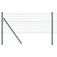 VidaXL Hek met paal groen 0,8 x 25 m staal en pvc - thumbnail
