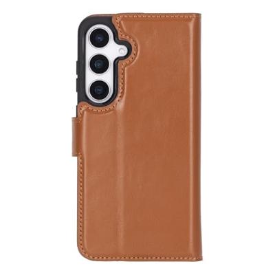 NorthLife Samsung Galaxy S25 - Leren Afneembare 2-in-1 bookcase telefoonhoes - Cognac