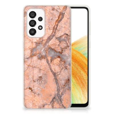 Samsung Galaxy A33 5G | TPU | Siliconen hoesje | Marmer Oranje Samsung Galaxy A33 5G | TPU | Siliconen hoesje | Marmer Oranje