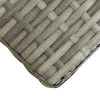 Tuinbank 120 cm poly rattan en massief acaciahout grijs - thumbnail