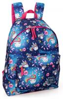 Delbag rugzak eenhoorn 43 x 33 cm polyester 18 liter blauw/roze - thumbnail
