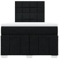 Boxspring met matras stof zwart 120x190 cm - thumbnail