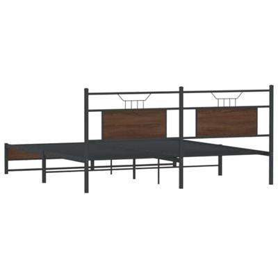 Bedframe zonder matras metaal bruin eikenkleur 183x213 cm
