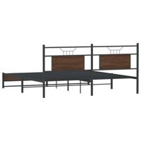 Bedframe zonder matras metaal bruin eikenkleur 183x213 cm - thumbnail
