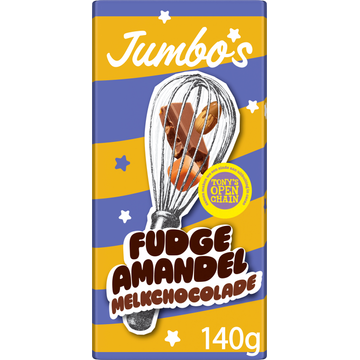 Jumbo's Melkchocolade Fudge Amandel 140 g Jumbo's Melkchocolade Fudge Amandel 140 g