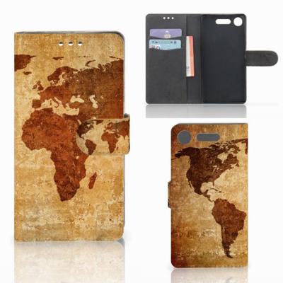 Sony Xperia XZ1 | Flip Cover | Wereldkaart Sony Xperia XZ1 | Flip Cover | Wereldkaart