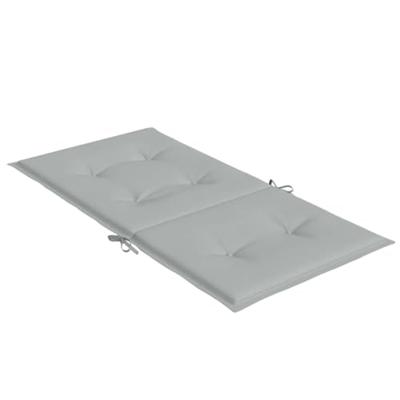 Stoelkussens 6 st lage rug 100x50x4 cm stof lichtgrijs - thumbnail