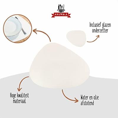 Krumble Placemat set design - 6 stuks - Wit