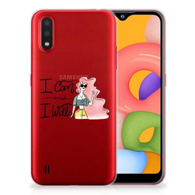 Samsung Galaxy A01 Telefoonhoesje met Naam i Can Samsung Galaxy A01 Telefoonhoesje met Naam i Can