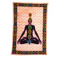 Authentiek Wandkleed Katoen 7 Chakra Meditatie (210 x 130 cm) - thumbnail