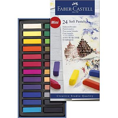 Faber Castell fc-128224 pastelkrijt halve lengte etui à 24 stuks
