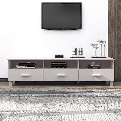 Tv-meubel HAMAR 158x40x40 cm massief grenenhout wit