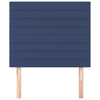 Hoofdborden 2 st 100x5x78/88 cm stof blauw
