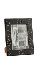 J-Line fotolijst Rechthoek Patroon - kusntstof - zwart|wit - large - thumbnail