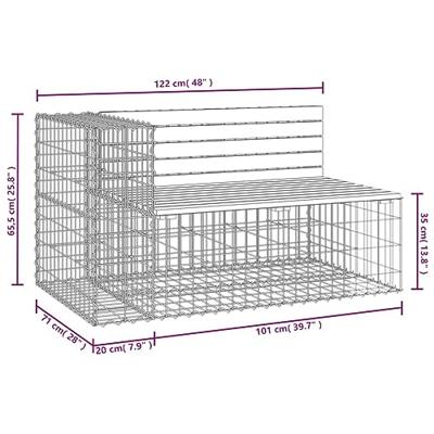 Tuinbank schanskorfontwerp 122x71x65,5 cm gempregneerd hout Tuinbank schanskorfontwerp 122x71x65,5 cm gempregneerd hout
