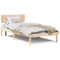Bedframe met hoofdeinde Naturel 90 x 190 cm Massief grenenhout - thumbnail