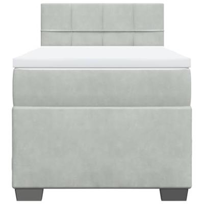 Boxspring met matras fluweel lichtgrijs 80x200 cm