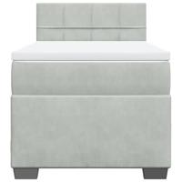 Boxspring met matras fluweel lichtgrijs 80x200 cm - thumbnail
