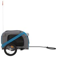 Hondenfietstrailer oxford stof en ijzer blauw en grijs - thumbnail