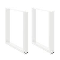 Eettafelpoten 2 st U-vormig 90x(72-73) cm staal wit - thumbnail